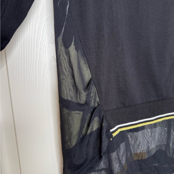 Stella Carakasi Mixed Media Mesh Kint Tunic Sweater Black Size S Lagenlook - Picture 2 of 9